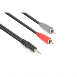 ⚡ PD CONNEX Cable Jack 3.5 Stereo-2x Jack 6.3 Mono 3.0m