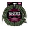 Compra ERNIEBALL INSTRUMENTOS TRENZADO JACK-JACK SA 25,4 cm - Negro / Verde al mejor precio