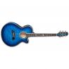 Takamine Guitarra Acústica Thinline Tsp100 Fx Cutaway - Quilt Dark Blue Sunburst